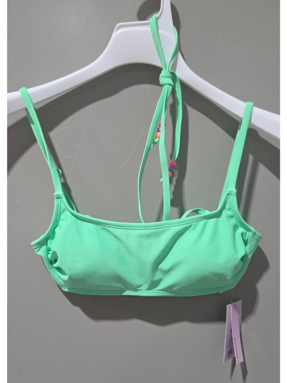 Wild Fable Bright Green Beaded Wrap Strap Bralette Bikini Swim Top -- Small 4/6